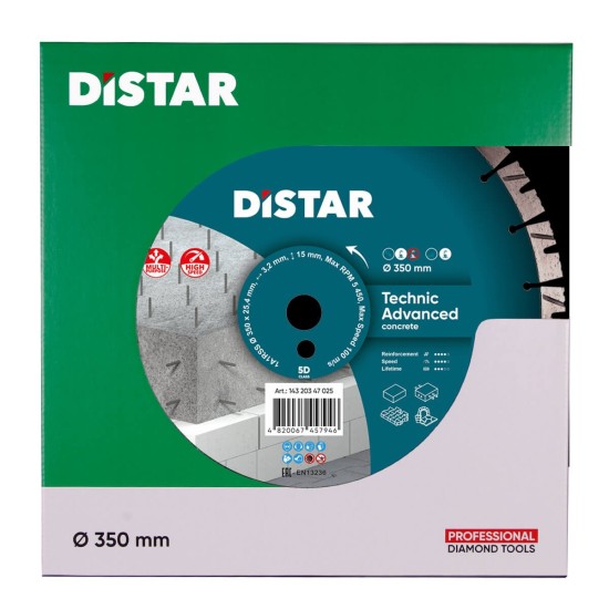 Diamond cutting disc for concrete Technic Advanced 350x 25.4 X15 x 3.5 Diamond cutting disc for concrete Technic Advanced 350x 25.4 X15 x 3.5