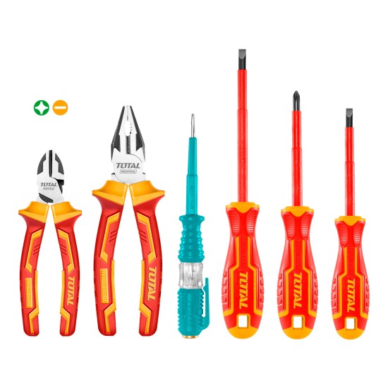 A set of dielectric tools up to 1000V 6pcs. A set of dielectric tools up to 1000V 6pcs.